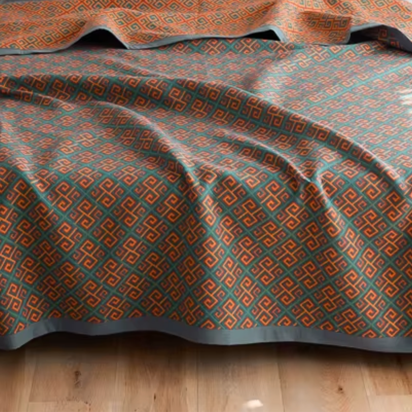 Aesthetic Multi - layer Summer 100% Cotton Bedspread, Woven Lounge Throw Knitted Blanket