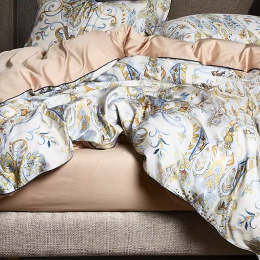 DeLux 4 PCS 100% Cotton Duvet Cover Full Queen King Bedding Set, Aesthetic Flat or Fitted