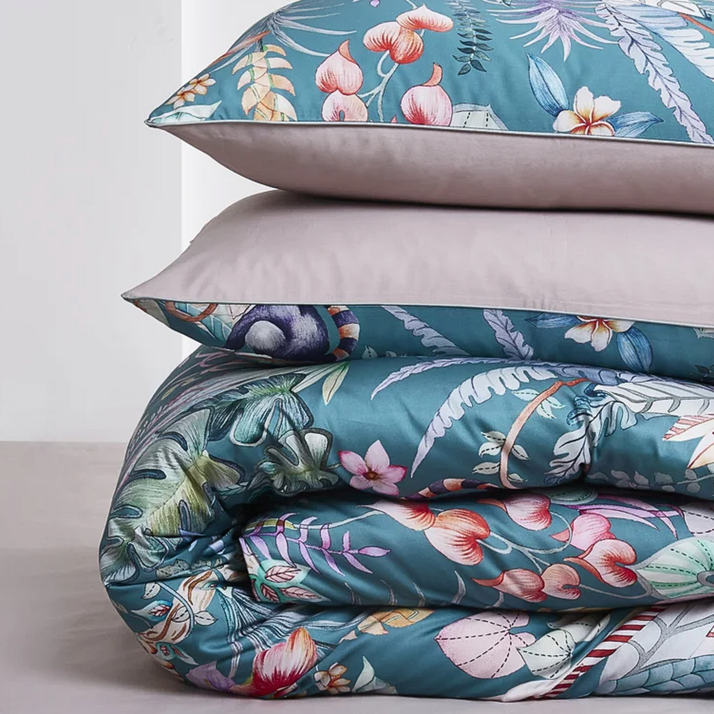 Jungle Wildlife Print 100% Cotton Full Double Size Queen King Duvet Covet Set