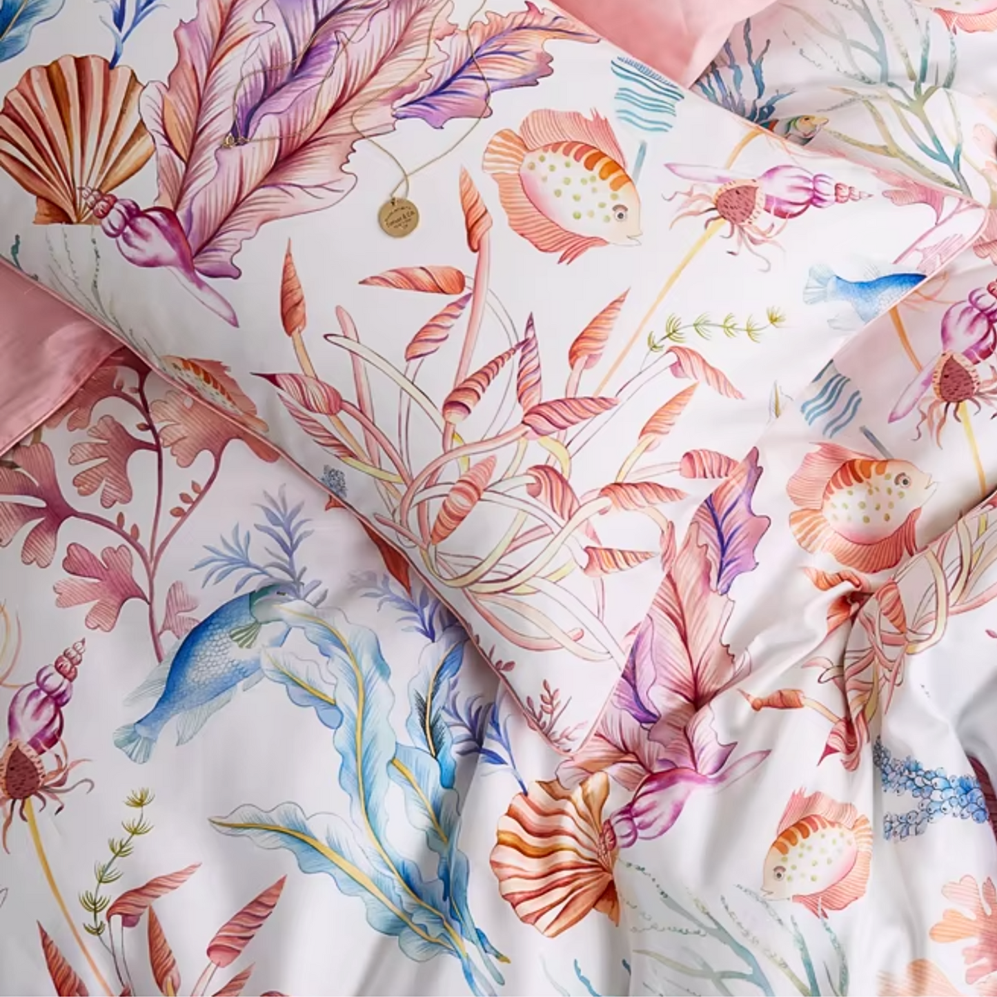 Marine Life Full Queen King Bedding Set, Double Size 100% Cotton Sheet Duvet Covet Set