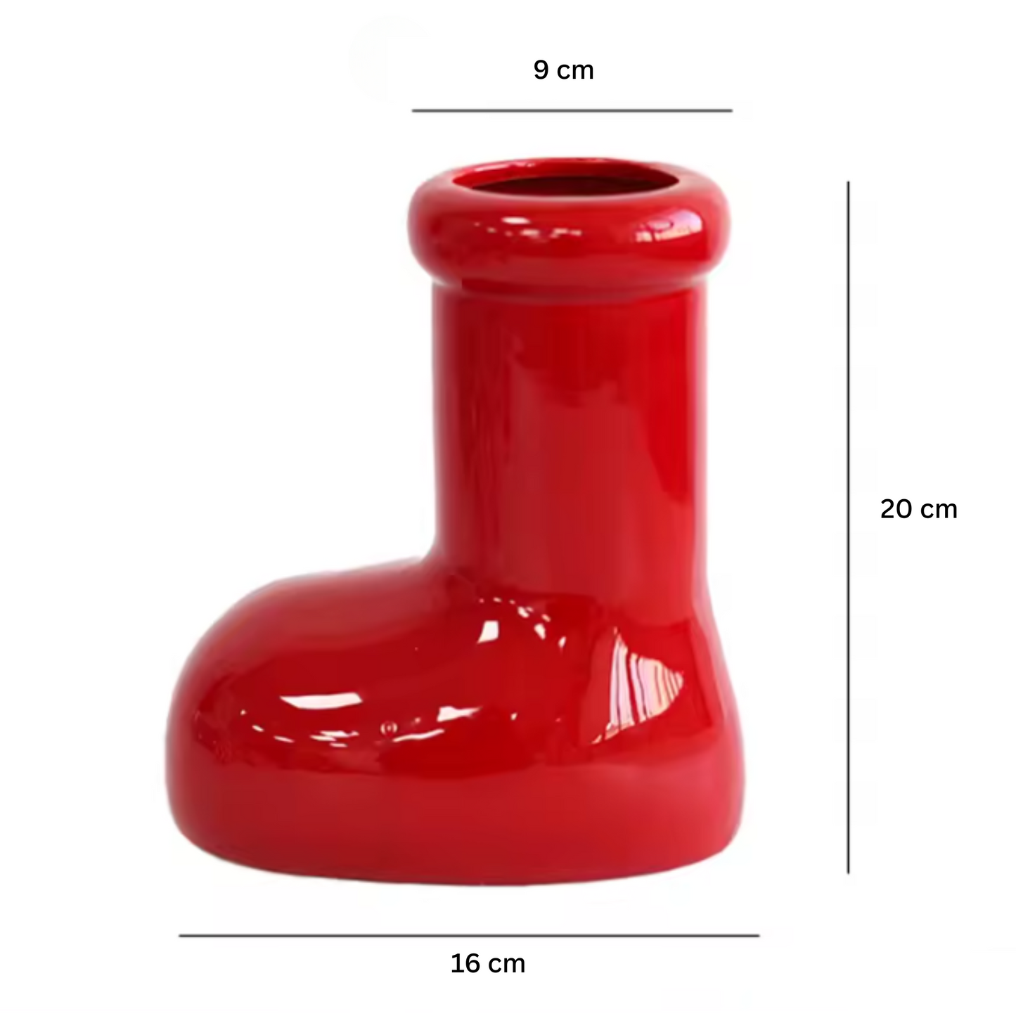 Christmas Santa Red Boot Ceramic Vase