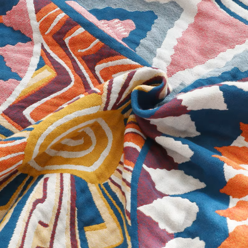 Summer Bed Cover Cozy Blanket, Cotton Muslin Gauze Soft Cuddle Bed Blanket, Anniversary Gift
