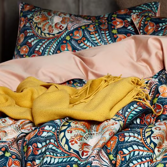 Aesthetic Flat or Fitted Full Queen King Bedding Set 100% Cotton Duvet Cover