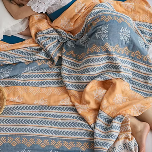 Cottage Reversible Blanket, Knitted Double Sided Blanket, Home decor, Sofa Cover Blanket