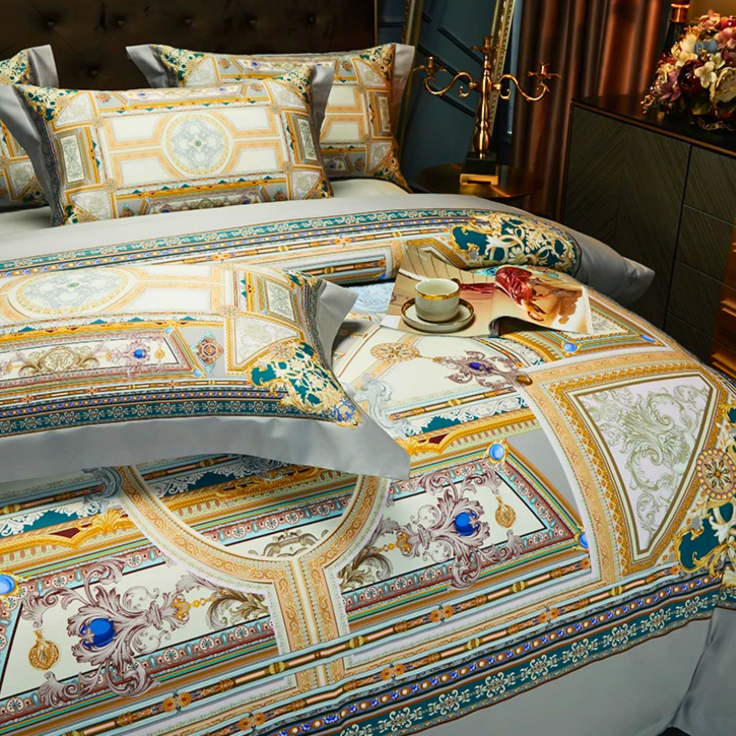 Luxury 100% Cotton Full Double Size Queen King Duvet Covet Set
