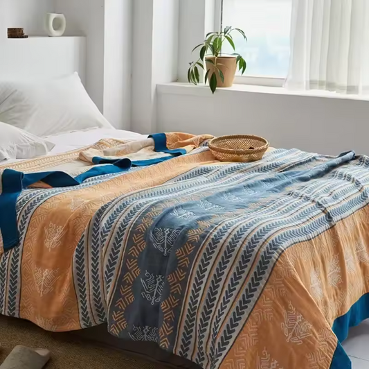 Cottage Reversible Blanket, Knitted Double Sided Blanket, Home decor, Sofa Cover Blanket